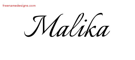 Calligraphic Name Tattoo Designs Malika Download Free