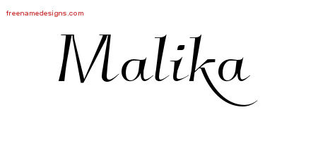 Elegant Name Tattoo Designs Malika Free Graphic
