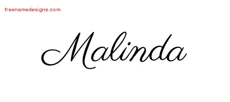 Classic Name Tattoo Designs Malinda Graphic Download