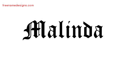 Blackletter Name Tattoo Designs Malinda Graphic Download