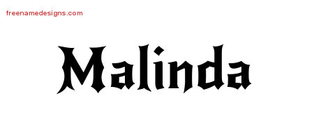 Gothic Name Tattoo Designs Malinda Free Graphic