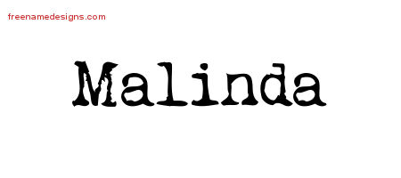 Vintage Writer Name Tattoo Designs Malinda Free Lettering
