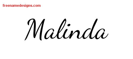 Lively Script Name Tattoo Designs Malinda Free Printout