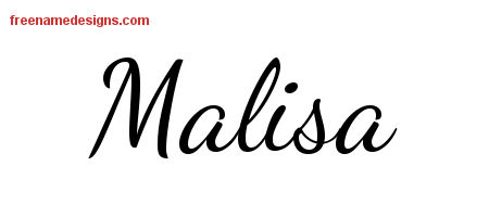 Lively Script Name Tattoo Designs Malisa Free Printout