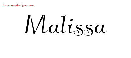 Elegant Name Tattoo Designs Malissa Free Graphic
