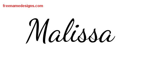 Lively Script Name Tattoo Designs Malissa Free Printout
