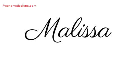 Classic Name Tattoo Designs Malissa Graphic Download