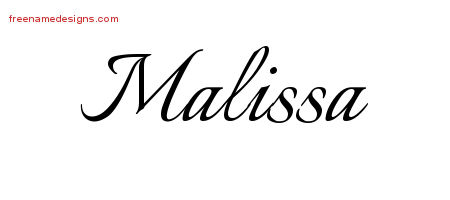 Calligraphic Name Tattoo Designs Malissa Download Free