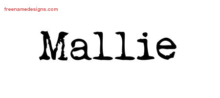 Vintage Writer Name Tattoo Designs Mallie Free Lettering