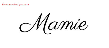 Classic Name Tattoo Designs Mamie Graphic Download
