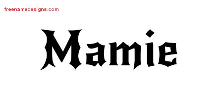 Gothic Name Tattoo Designs Mamie Free Graphic