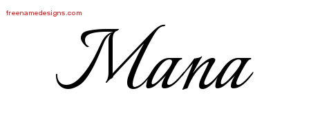Calligraphic Name Tattoo Designs Mana Download Free