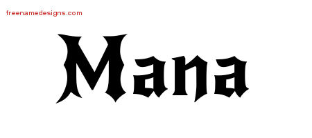 Gothic Name Tattoo Designs Mana Free Graphic
