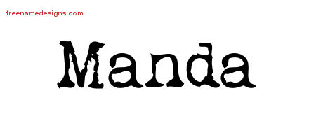 Vintage Writer Name Tattoo Designs Manda Free Lettering
