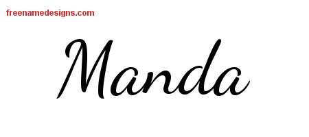 Lively Script Name Tattoo Designs Manda Free Printout
