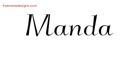 Elegant Name Tattoo Designs Manda Free Graphic