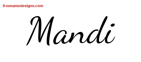 Lively Script Name Tattoo Designs Mandi Free Printout
