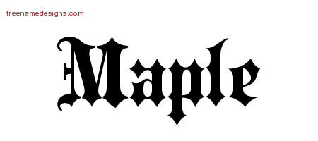 Old English Name Tattoo Designs Maple Free