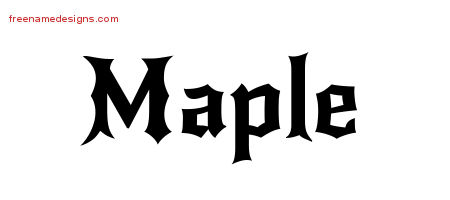 Gothic Name Tattoo Designs Maple Free Graphic