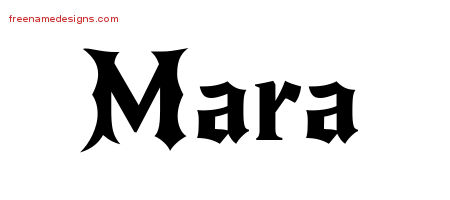 Gothic Name Tattoo Designs Mara Free Graphic