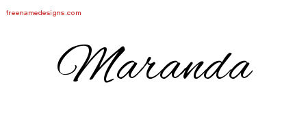 Cursive Name Tattoo Designs Maranda Download Free