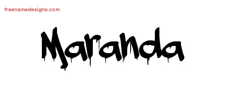 Graffiti Name Tattoo Designs Maranda Free Lettering
