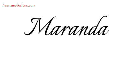 Calligraphic Name Tattoo Designs Maranda Download Free