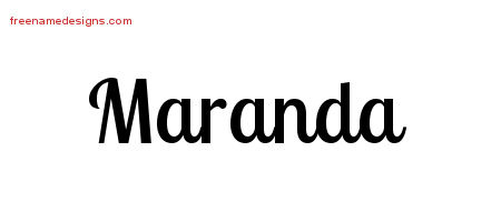 Handwritten Name Tattoo Designs Maranda Free Download