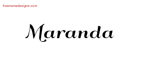 Art Deco Name Tattoo Designs Maranda Printable