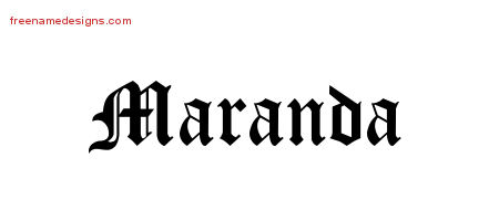 Blackletter Name Tattoo Designs Maranda Graphic Download