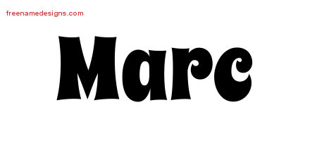 Groovy Name Tattoo Designs Marc Free