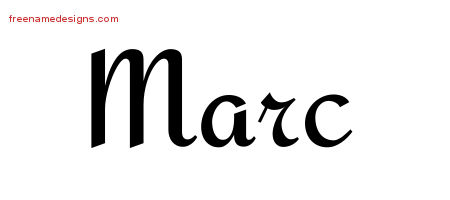 Calligraphic Stylish Name Tattoo Designs Marc Free Graphic