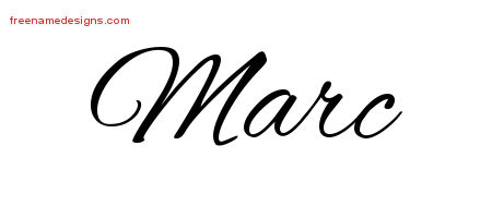 Cursive Name Tattoo Designs Marc Free Graphic