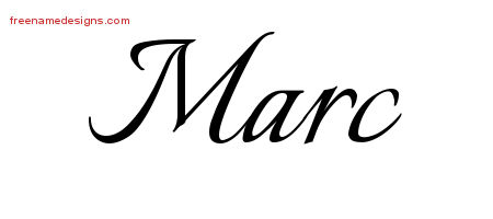 Calligraphic Name Tattoo Designs Marc Free Graphic