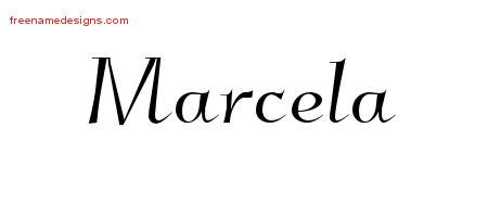 Elegant Name Tattoo Designs Marcela Free Graphic