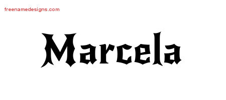Gothic Name Tattoo Designs Marcela Free Graphic