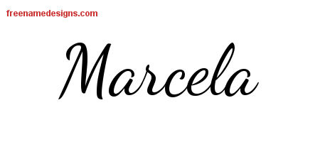 Lively Script Name Tattoo Designs Marcela Free Printout