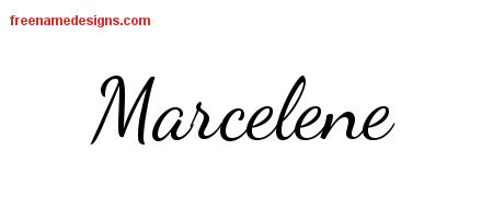 Lively Script Name Tattoo Designs Marcelene Free Printout