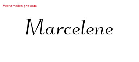 Elegant Name Tattoo Designs Marcelene Free Graphic