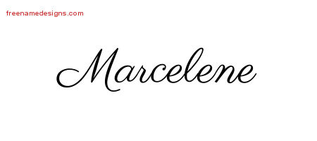Classic Name Tattoo Designs Marcelene Graphic Download