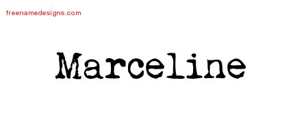 Vintage Writer Name Tattoo Designs Marceline Free Lettering