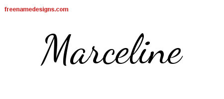 Lively Script Name Tattoo Designs Marceline Free Printout