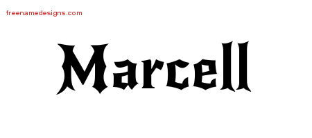 Gothic Name Tattoo Designs Marcell Free Graphic