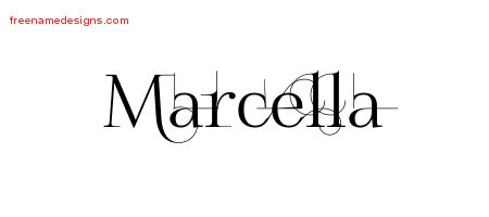 Decorated Name Tattoo Designs Marcella Free
