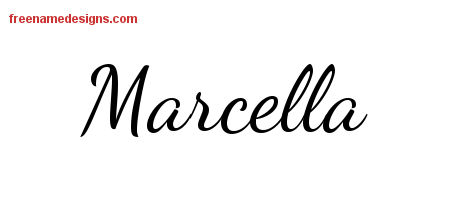 Lively Script Name Tattoo Designs Marcella Free Printout