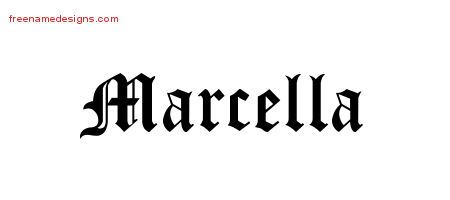 Blackletter Name Tattoo Designs Marcella Graphic Download
