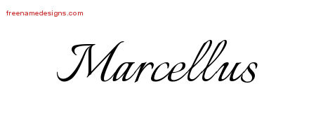 Calligraphic Name Tattoo Designs Marcellus Free Graphic