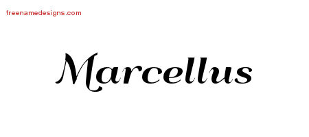Art Deco Name Tattoo Designs Marcellus Graphic Download