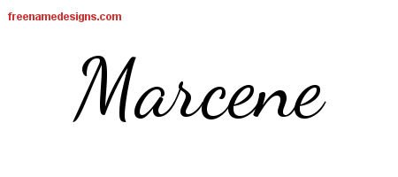 Lively Script Name Tattoo Designs Marcene Free Printout