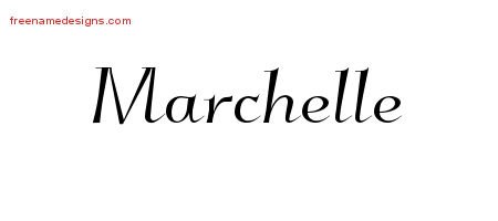 Elegant Name Tattoo Designs Marchelle Free Graphic